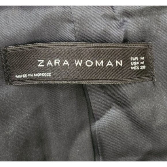 ZARA Style Black Wool Cape Coat – Double Breasted, High Collar, Elegant Fall Out - Picture 7 of 8